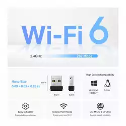 Безжичен USB адаптер TP-Link Archer TX1U Nano AX300 Wi-Fi 6