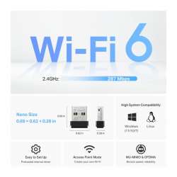 Безжичен USB адаптер TP-Link Archer TX1U Nano AX3000 Wi-Fi 6