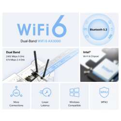 Безжичен Wi-Fi 6 PCIe Адаптер Mercusys MA80XE AX3000