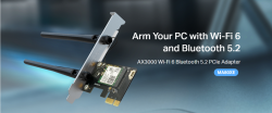 Безжичен Wi-Fi 6 PCIe Адаптер Mercusys MA80XE AX3000                          