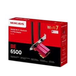 Безжичен Wi-Fi 7 Bluetooth 5.4 PCIe Адаптер Mercusys MA37BE BE6500