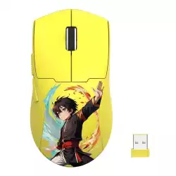 Безжична Bluetooth и кабелна геймърска мишка Redragon K1ng Max Anime M918AKB-PRO - жълта