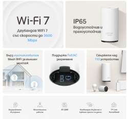 Безжична Outdoor / Indoor Wi-fi 7 Mesh система TP-Link Deco BE25-Outdoor BE3600