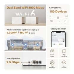 Безжична Wi-Fi 6 Mesh система Mercusys Halo H85X(3-pack) AX3000