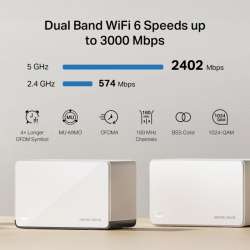 Безжична Wi-Fi 6 Mesh система Mercusys Halo H85X(3-pack) AX3000