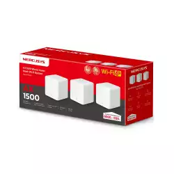 Безжична Wi-Fi 6 Mesh система Mercusys Halo H1500X(3-pack) AX1500