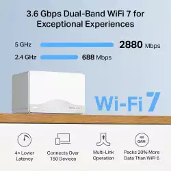 Безжична Wi-fi 7 Mesh система Mercusys Halo H25BE(2-pack) BE3600