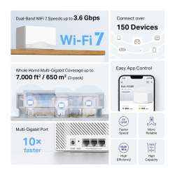 Безжична Wi-fi 7 Mesh система Mercusys Halo H25BE(3-pack) BE3600