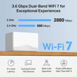 Безжична Wi-fi 7 Mesh система Mercusys Halo H25BE(3-pack) BE3600