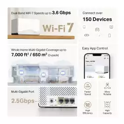 Безжична Wi-fi 7 Mesh система Mercusys Halo H27BE(2-pack) BE3600