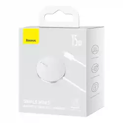 Безжично магнитно зарядно устройство Baseus Simple Mini3 15W CCJJ040012 - бяло