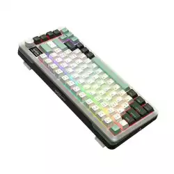 Bluetooth и безжична механична геймърска клавиатура Redragon Flekact Pro K708WLG-RGB-PRO с RGB осветление - бяло със зелено