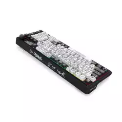 Bluetooth и безжична механична геймърска клавиатура Redragon Artemis Pro Anime K719GF-RGB-PRO RGB осветление - черно с бяло