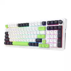 Bluetooth и безжична механична геймърска клавиатура Redragon Eisa Max K686WBG-RGB-MAX RGB осветление - бяло/зелено