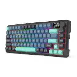 Bluetooth и безжична механична геймърска клавиатура Redragon Behemoth Pro K724GBG-RGB-PRO с RGB осветление - черна със зелено