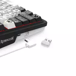 Bluetooth и безжична механична геймърска клавиатура Redragon Artemis Pro Anime K719GF-RGB-PRO RGB осветление - черно с бяло
