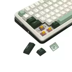 Bluetooth и безжична механична геймърска клавиатура Redragon Flekact Pro K708WLG-RGB-PRO с RGB осветление - бяло със зелено