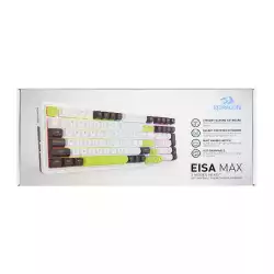 Bluetooth и безжична механична геймърска клавиатура Redragon Eisa Max K686WBG-RGB-MAX RGB осветление - бяло/зелено