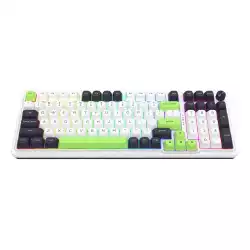Bluetooth и безжична механична геймърска клавиатура Redragon Eisa Max K686WBG-RGB-MAX RGB осветление - бяло/зелено
