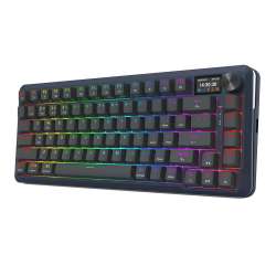 Bluetooth и безжична механична геймърска клавиатура Redragon Flekact Pro K708-RGB-PRO, RGB осветление - черна