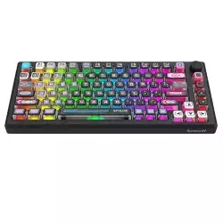 Bluetooth и безжична механична геймърска клавиатура Redragon Uranus Pro 82 K732MC-RGB-PRO, RGB осветление - черна
