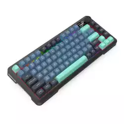 Bluetooth и безжична механична геймърска клавиатура Redragon Behemoth Pro K724GBG-RGB-PRO с RGB осветление - черна със зелено