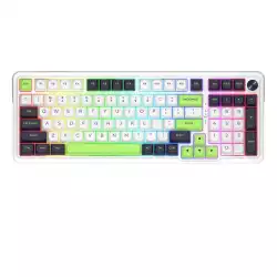 Bluetooth и безжична механична геймърска клавиатура Redragon Eisa Max K686WBG-RGB-MAX RGB осветление - бяло/зелено
