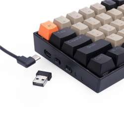 Bluetooth/USB Type-C механична RGB клавиатура Redragon K530-OG-GY-BK-RGB-PRO_BR Draconic PRO Brown Switch - оранжев/сив/черен