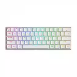 Bluetooth/USB Type-C механична RGB клавиатура Redragon Draconic PRO RGB K530W-RGB-PRO_BR Brown Switch - бяла