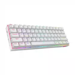 Bluetooth/USB Type-C механична RGB клавиатура Redragon Draconic PRO RGB K530W-RGB-PRO_BR Brown Switch - бяла