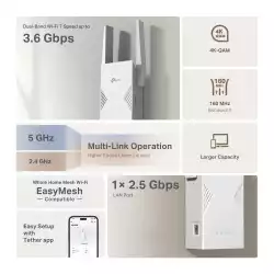 Двубандов Wi-Fi 7 удължител за обхват TP-Link RE235BE BE3600