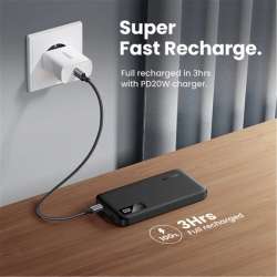 Двупосочна бързозареждаща се външна батерия Ugreen 25742 10000mAh - Черна