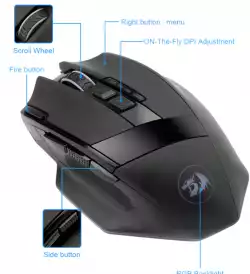 Геймърска безжична USB мишка RGB  Redragon Sniper Pro M801P-RGB
