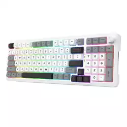 Геймърска Bluetooth безжична и жична механична клавиатура Redragon Bragi Pro K688WGL-RGB-PRO - бяло/сиво