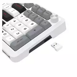 Геймърска Bluetooth безжична и жична механична клавиатура Redragon Bragi Pro K688WGL-RGB-PRO - бяло/сиво