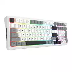 Геймърска Bluetooth безжична и жична механична клавиатура Redragon Bragi Pro K688WGL-RGB-PRO - бяло/сиво