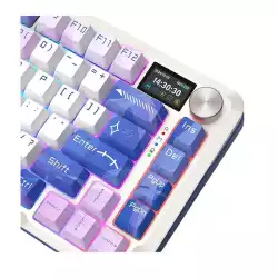 Геймърска Bluetooth и безжична механична геймърска клавиатура Redragon Flekact Pro K708AK-RGB-PRO с RGB осветление - бяла/аниме
