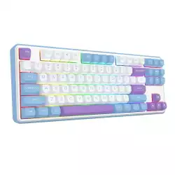 Геймърска Bluetooth и безжична механична клавиатура Redragon Star Blade Pro K707WBP-RGB-PRO - бяло/лилаво