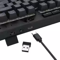 Геймърска клавиатура Redragon Crescent Pro K524RGB-PRO с кабел и безжична Bluetooth, RGB осветление - черна