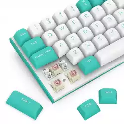 Геймърска клавиатура Redragon Fidd RGB K683WB-RGB - бяло/зелено