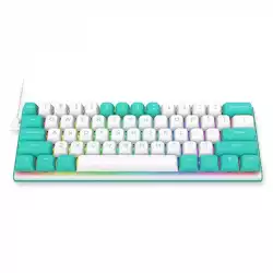 Геймърска клавиатура Redragon Fidd RGB K683WB-RGB - бяло/зелено