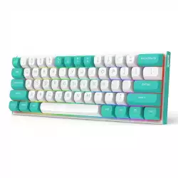 Геймърска клавиатура Redragon Fidd RGB K683WB-RGB - бяло/зелено