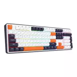 Геймърска механична клавиатура Redragon Wyvern K689WBO-RGB-PRO с Bluetooth и безжична връзка, RGB осветление - бяло/оранжево