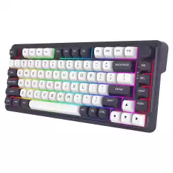 Геймърска механична клавиатура Redragon Finke K715 с Bluetooth и кабел, RGB осветление - черно/бяло