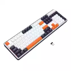 Геймърска механична клавиатура Redragon Wyvern K689WBO-RGB-PRO с Bluetooth и безжична връзка, RGB осветление - бяло/оранжево