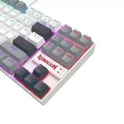 Геймърска механична клавиатура Redragon Kumara K552WGL-RGB с RGB осветление и red switches - бяла със сиво