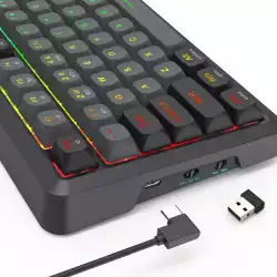 Геймърска жична и безжична механична клавиатура Redragon Bragi Pro Bluetooth K688GB-RGB-PRO - черно/сиво