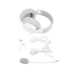 Геймърски слушалки Redragon Luce H888W с кабел и безжична Bluetooth връзка - бели