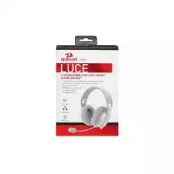 Геймърски слушалки Redragon Luce H888W с кабел и безжична Bluetooth връзка - бели