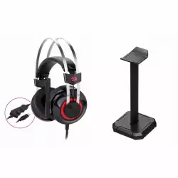 Геймърски слушалки Redragon Talos H601-1-BK с микрофон и стойка                          